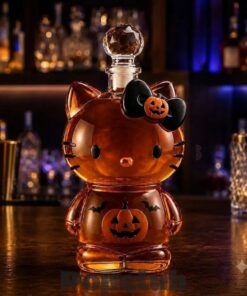 Hello Kitty Pumpkin Bow Halloween Whiskey Bottle