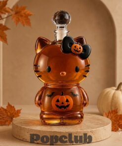 Hello Kitty Pumpkin Bow Halloween Whiskey Bottle