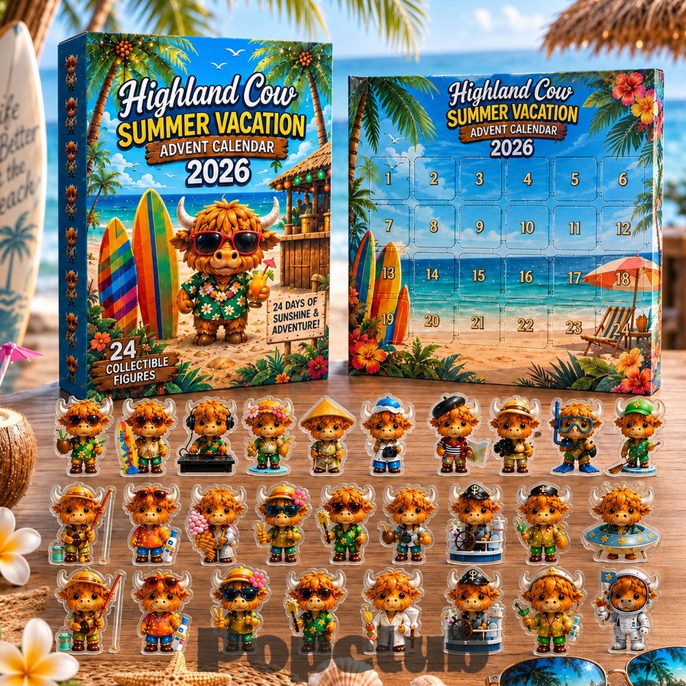 Highland Cow Summer Vacation Advent Calendar 2026 Highland Cow Summer Vacation Advent Calendar 2026
