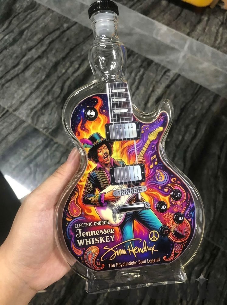 Jimi Hendrix Guitar Jack Daniel's Whiskey Bottle Jimi Hendrix Guitar Jack Daniel's Whiskey Bottle