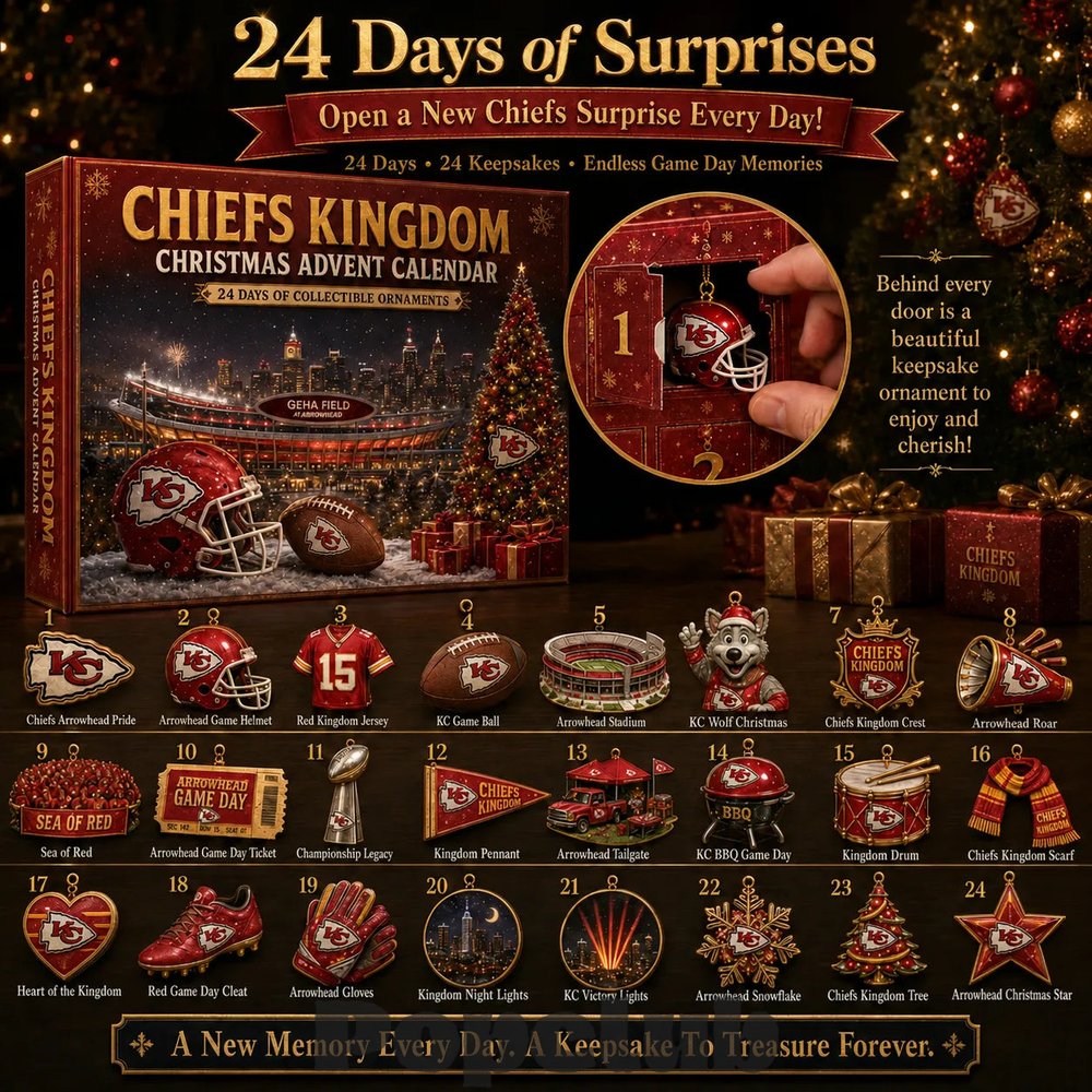 Kansas City Chiefs ‘Chiefs Kingdom’ 2026 Christmas Advent Calendar Collector’s Edition Kansas City Chiefs ‘Chiefs Kingdom’ 2026 Christmas Advent Calendar Collector’s Edition