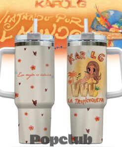 Karol G “NO ME ARREPIENTO DE SENTIR TANTO” 40oz Tumbler with Handle