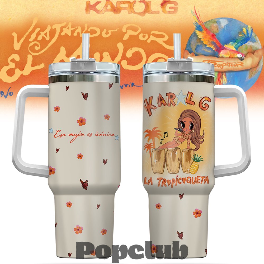 Karol G “NO ME ARREPIENTO DE SENTIR TANTO” 40oz Tumbler with Handle Karol G “NO ME ARREPIENTO DE SENTIR TANTO” 40oz Tumbler with Handle