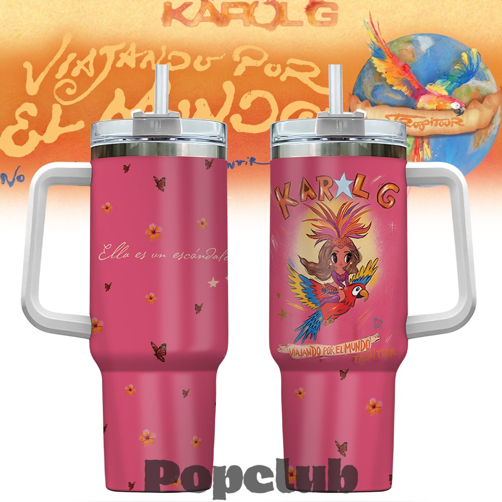 Karol G “NO ME ARREPIENTO DE SENTIR TANTO” 40oz Tumbler with Handle Karol G “NO ME ARREPIENTO DE SENTIR TANTO” 40oz Tumbler with Handle