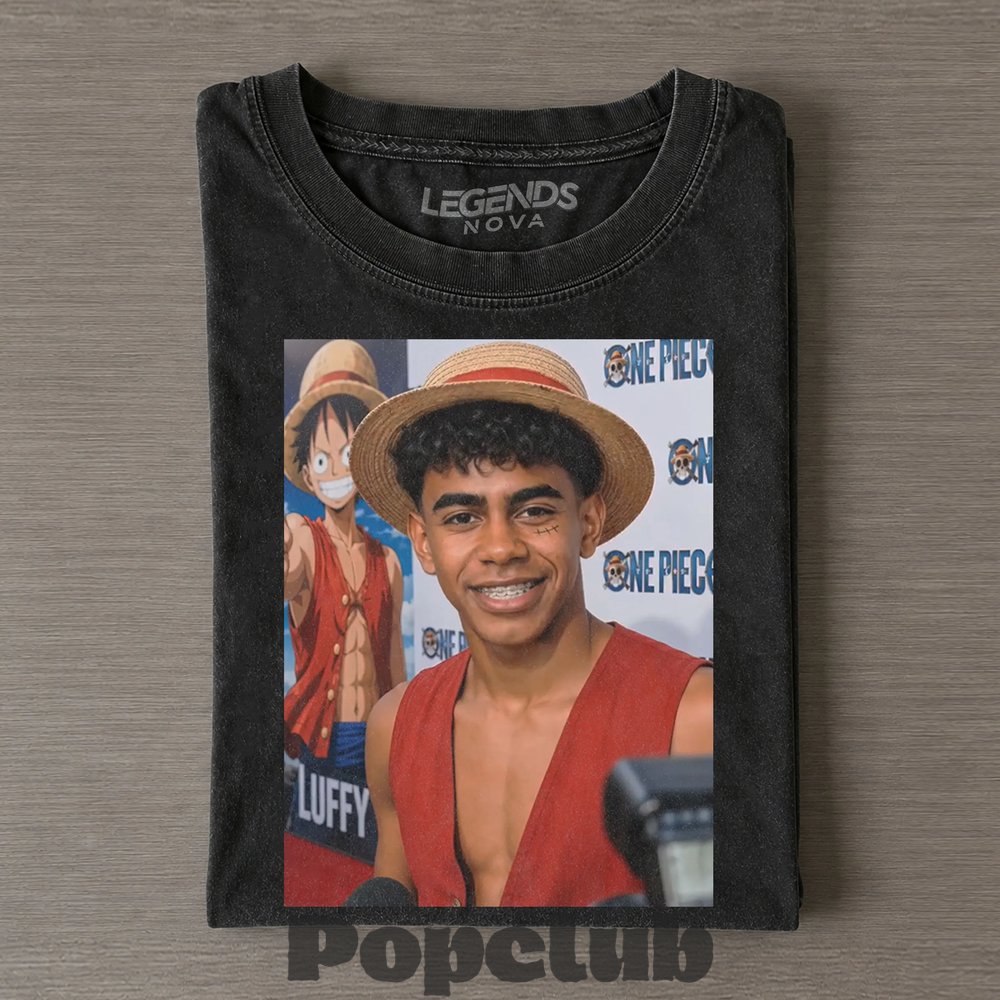 Lamine Yamal × Luffy One Piece Graphic T-Shirt Lamine Yamal × Luffy One Piece Graphic T-Shirt