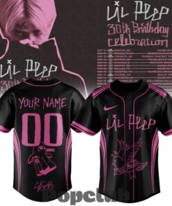 Lil Peep ”30th Birthday Celebration” Custom Baseball Jersey Lil Peep ”30th Birthday Celebration” Custom Baseball Jersey