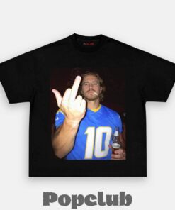 Los Angeles Chargers Justin Herbert Drinking & Middle Finger T-Shirt