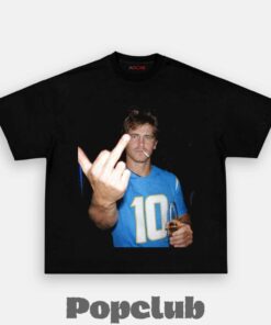Los Angeles Chargers Justin Herbert Drinking & Middle Finger T-Shirt
