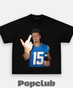 Los Angeles Chargers Ladd McConkey Drinking & Middle Finger T-Shirt