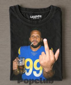 Los Angeles Rams Aaron Donald Drinking & Middle Finger T-Shirt
