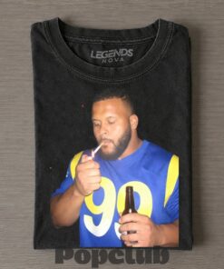 Los Angeles Rams Aaron Donald Drinking & Middle Finger T-Shirt