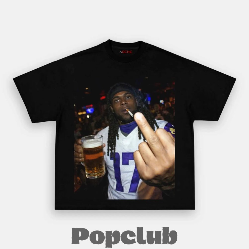 Los Angeles Rams Davante Adams Drinking & Middle Finger T-Shirt Los Angeles Rams Davante Adams Drinking & Middle Finger T-Shirt