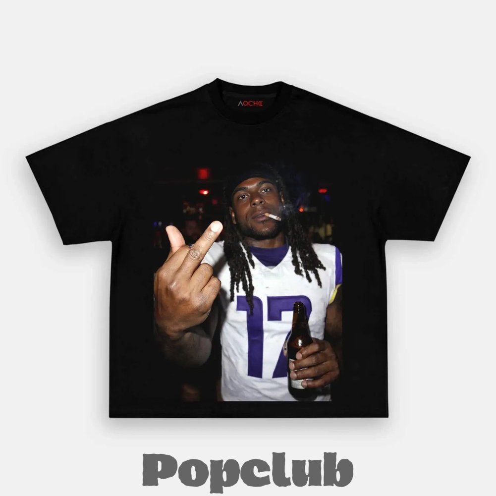 Los Angeles Rams Davante Adams Drinking & Middle Finger T-Shirt Los Angeles Rams Davante Adams Drinking & Middle Finger T-Shirt