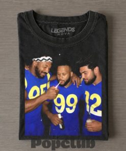 Los Angeles Rams Myles Garrett & Aaron Donald Smoking & Drinking T-Shirt