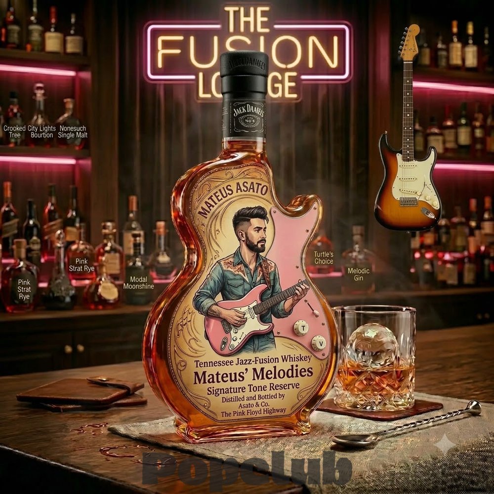 Mateus Asato Guitar Legends Whiskey Jack Daniel's Guitar-shaped Bottle Mateus Asato Guitar Legends Whiskey Jack Daniel's Guitar-shaped Bottle