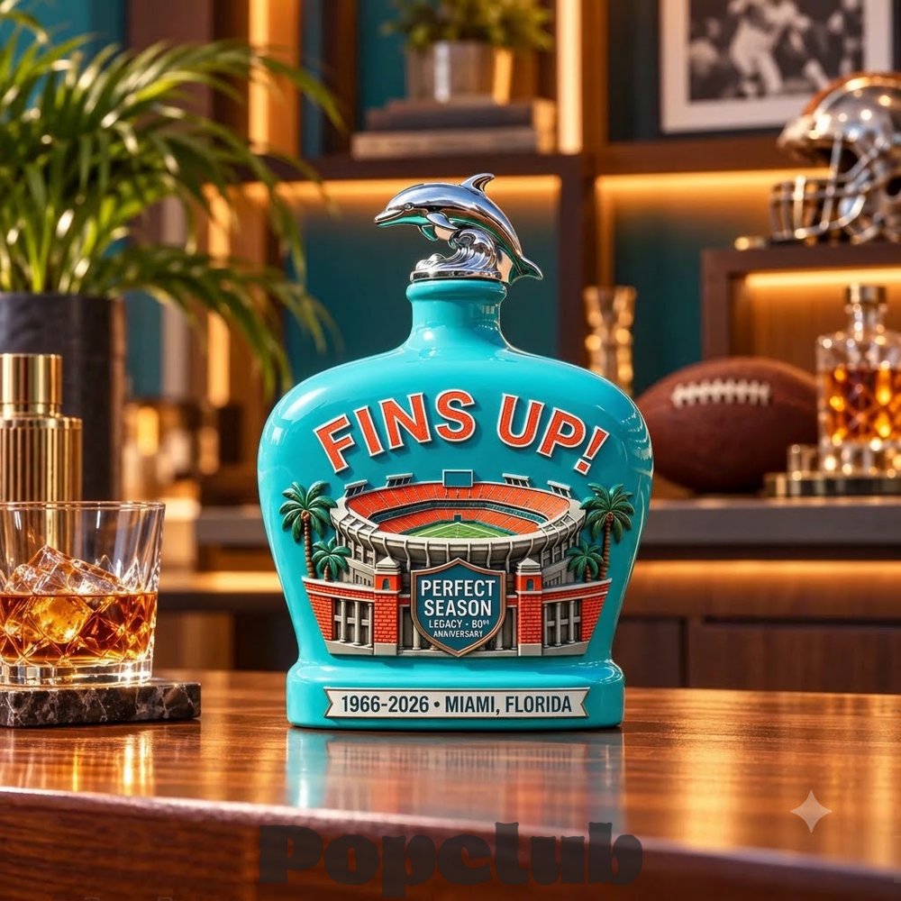 Miami Dolphins 60th Anniversary Whiskey Bottle Miami Dolphins 60th Anniversary Whiskey Bottle
