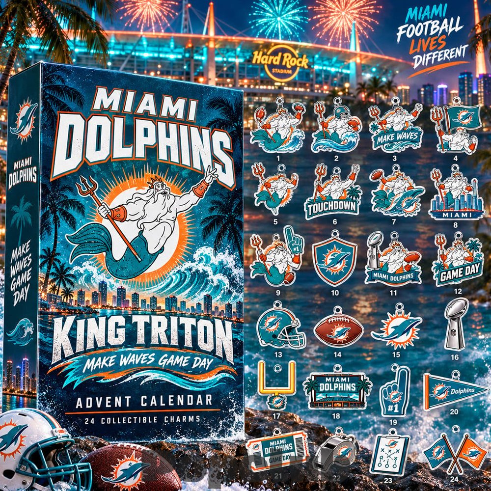 Miami Dolphins x King Triton 2026 Advent Calendar – 24 Collectible Charms Miami Dolphins x King Triton 2026 Advent Calendar – 24 Collectible Charms