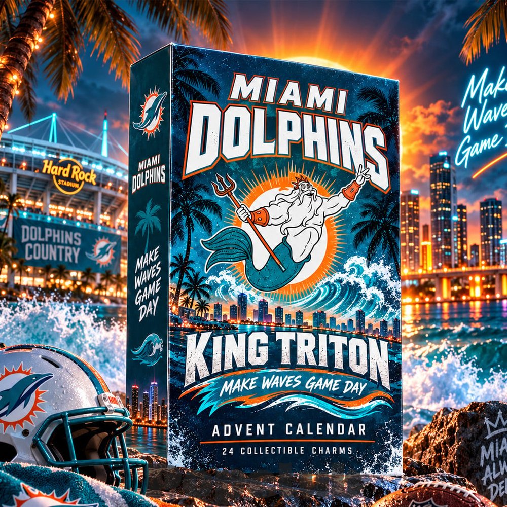 Miami Dolphins x King Triton 2026 Advent Calendar – 24 Collectible Charms Miami Dolphins x King Triton 2026 Advent Calendar – 24 Collectible Charms