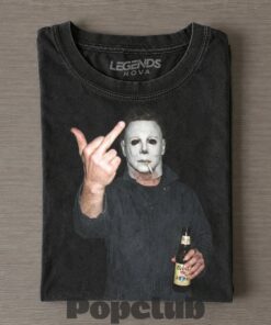 Michael Myers Vintage Horror Movie Graphic Middle Finger T-Shirt
