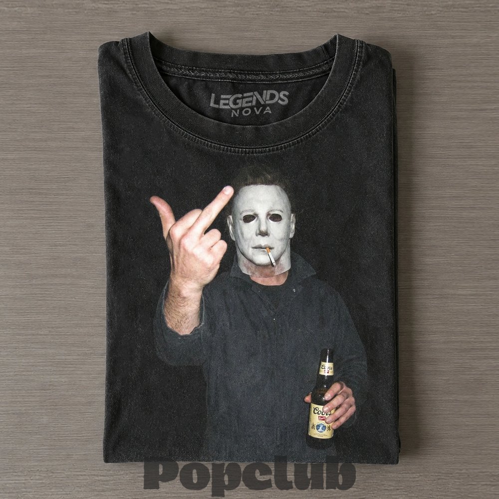 Michael Myers Vintage Horror Movie Graphic Middle Finger T-Shirt Michael Myers Vintage Horror Movie Graphic Middle Finger T-Shirt