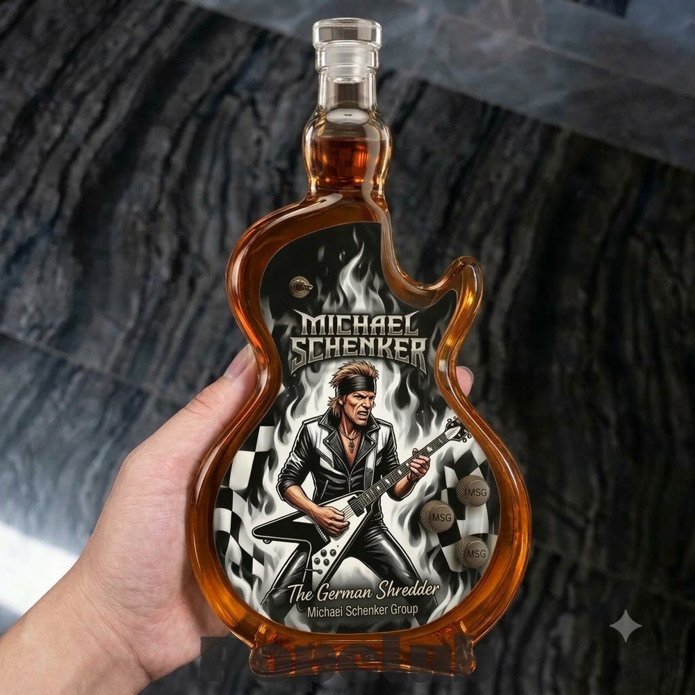 Michael Schenker The German Shredder Guitar Legends Whiskey Bottle Michael Schenker The German Shredder Guitar Legends Whiskey Bottle
