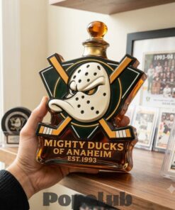 Mighty Ducks of Anaheim Ducks Mask Glass Whiskey Bottle