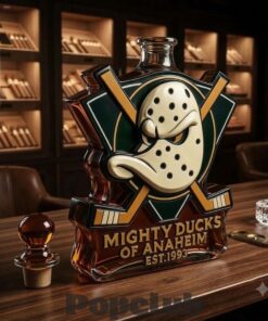 Mighty Ducks of Anaheim Ducks Mask Glass Whiskey Bottle