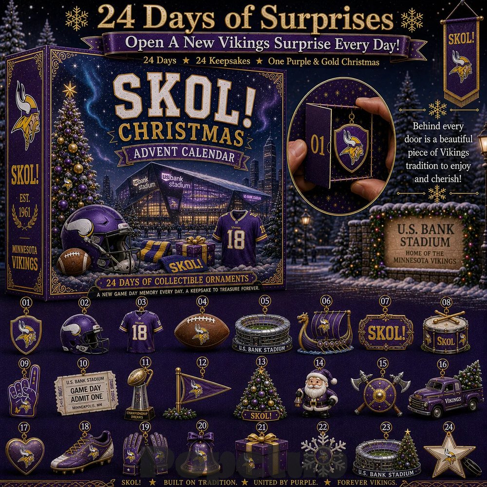 Minnesota Vikings SKOL! Football 2026 Christmas Advent Calendar Collector’s Edition Minnesota Vikings SKOL! Football 2026 Christmas Advent Calendar Collector’s Edition