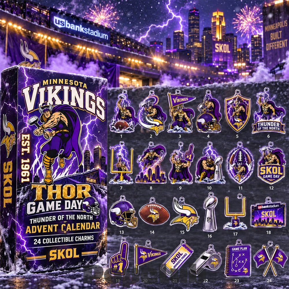 Minnesota Vikings x Thor Thunder of the North 2026 Advent Calendar – 24 Collectible Charms Minnesota Vikings x Thor Thunder of the North 2026 Advent Calendar – 24 Collectible Charms