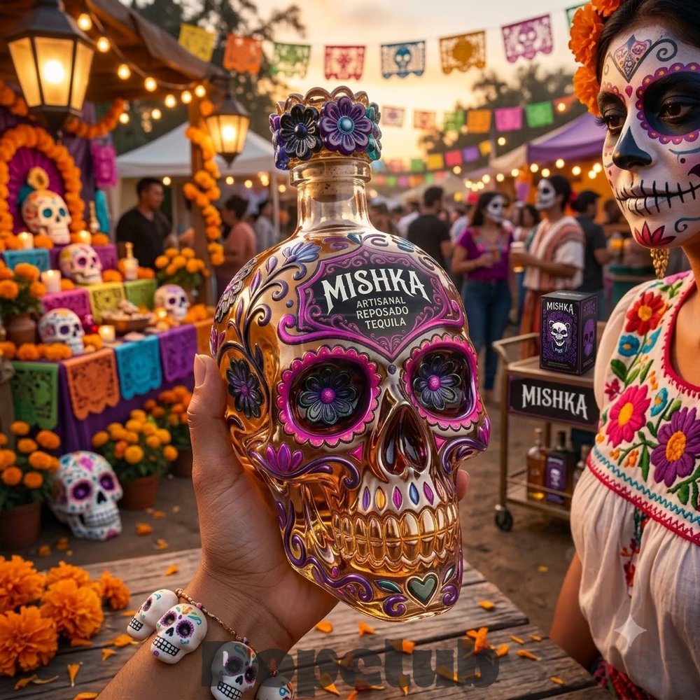 Mishka Artisanal Reposado Tequila Skull Bottle Mishka Artisanal Reposado Tequila Skull Bottle