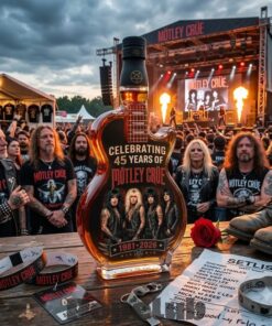 Mötley Crüe 45th Anniversary 1981-2026 Guitar Whiskey Bottle
