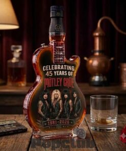 Mötley Crüe 45th Anniversary 1981-2026 Guitar Whiskey Bottle