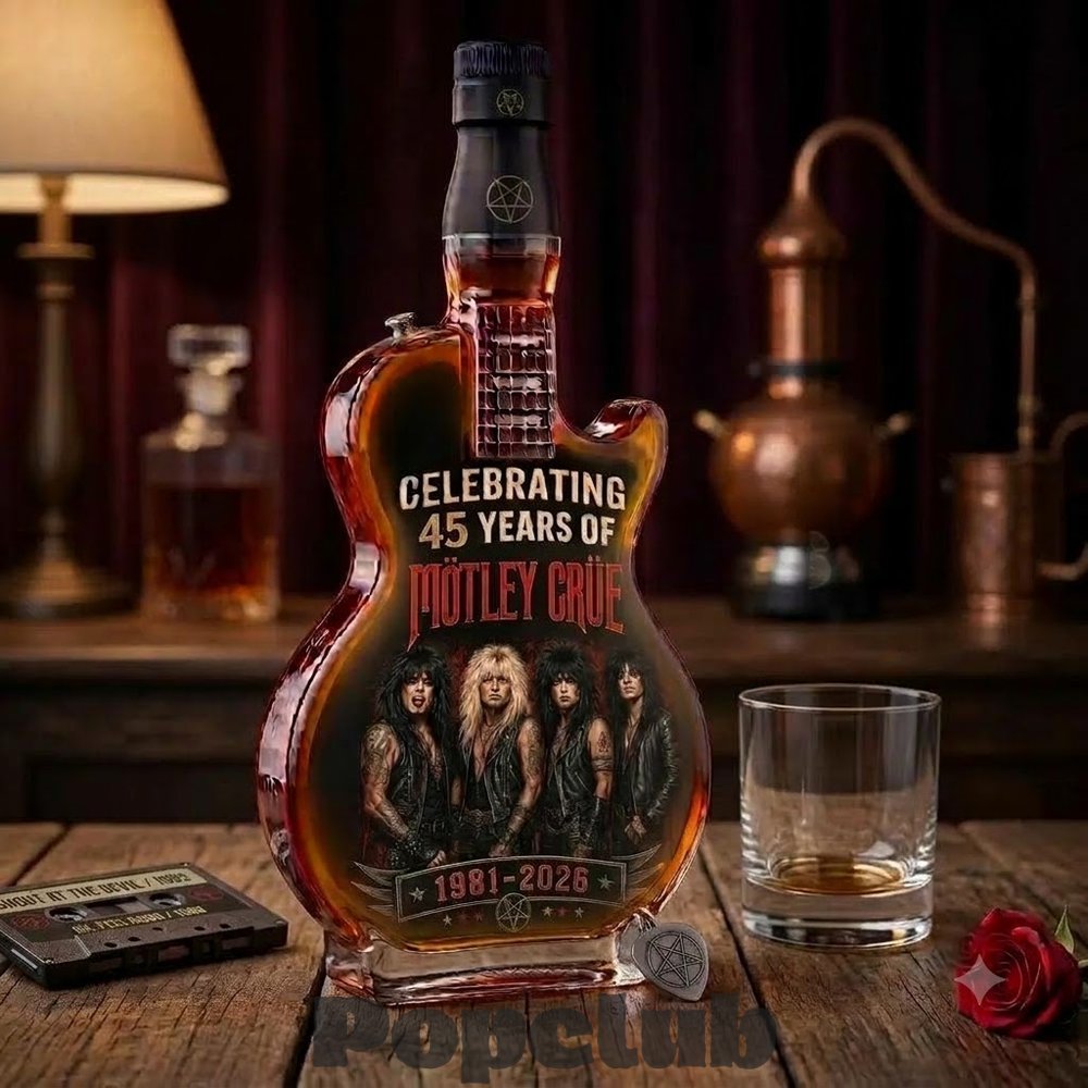 Mötley Crüe 45th Anniversary 1981-2026 Guitar Whiskey Bottle Mötley Crüe 45th Anniversary 1981-2026 Guitar Whiskey Bottle