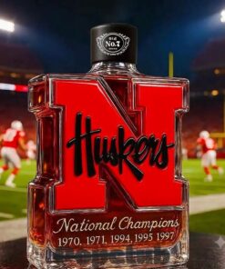 Nebraska Cornhuskers 5-Time National Champions Whiskey Bottle Nebraska Cornhuskers 5-Time National Champions Whiskey Bottle