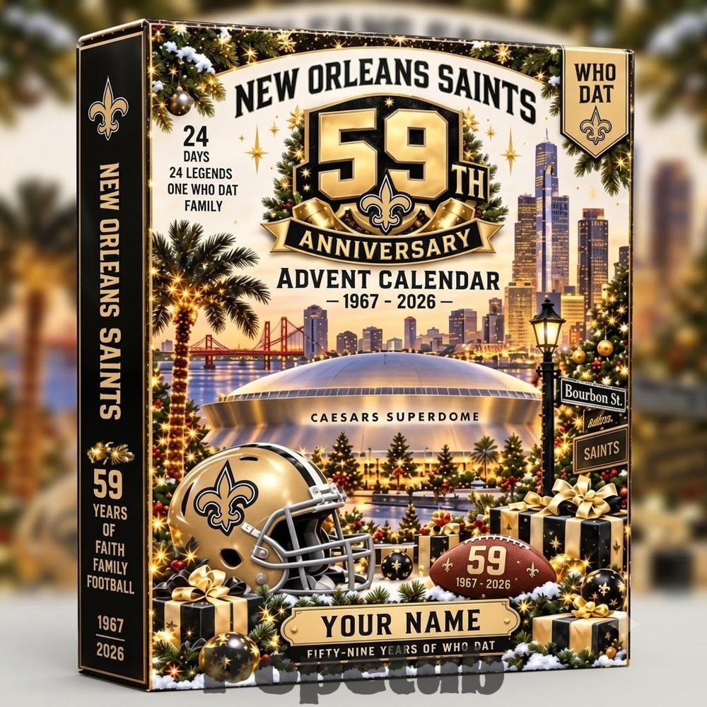 New Orleans Saints 59th Anniversary 2026 Personalized Advent Calendar – 24 Collectible Charms New Orleans Saints 59th Anniversary 2026 Personalized Advent Calendar – 24 Collectible Charms