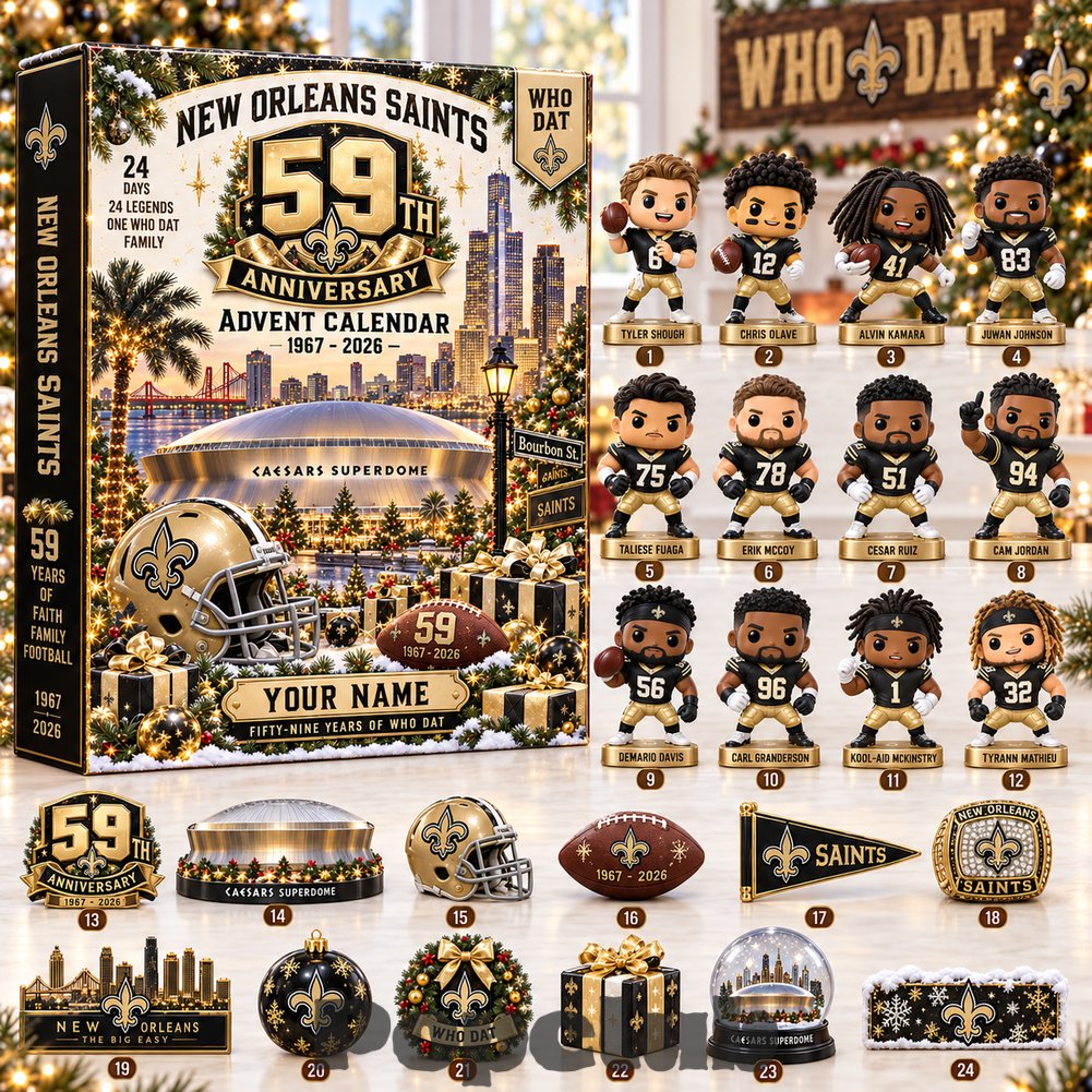 New Orleans Saints NFL Christmas 2026 59th Anniversary Advent Calendar New Orleans Saints NFL Christmas 2026 59th Anniversary Advent Calendar