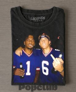 New York Giants Malik Nabers & Russell Wilson Drinking & Middle Finger T-Shirt