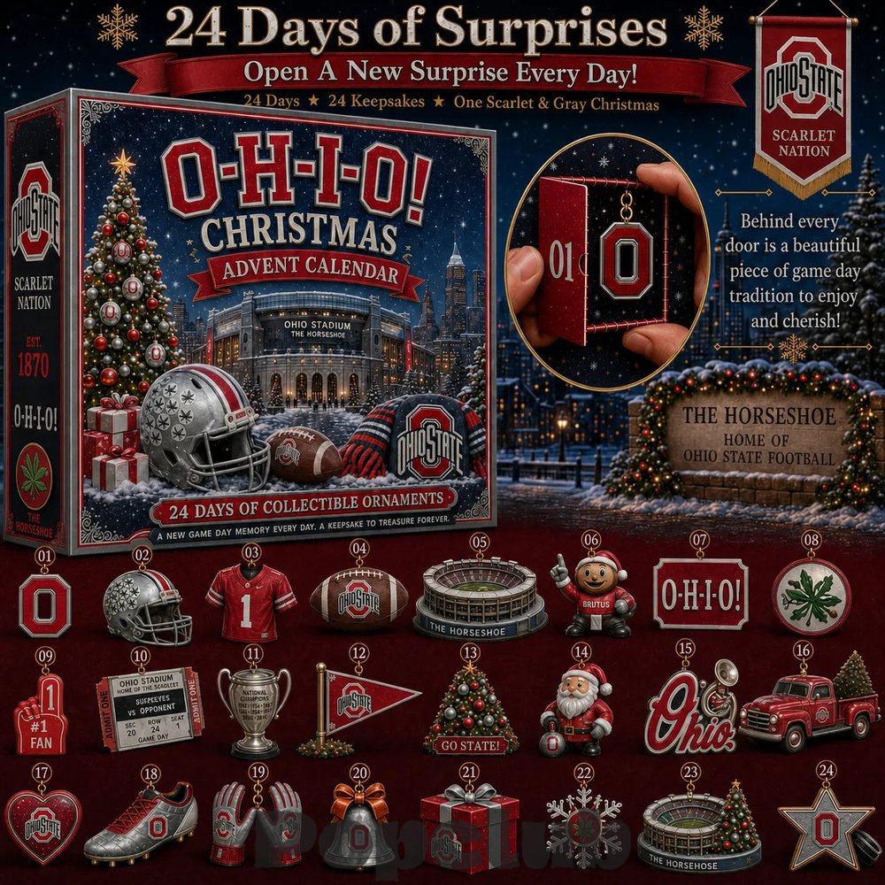 Ohio State Buckeyes O-H-I-O! 2026 Christmas Advent Calendar Collector’s Edition Ohio State Buckeyes O-H-I-O! 2026 Christmas Advent Calendar Collector’s Edition