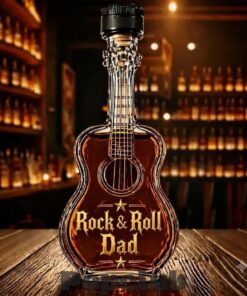 Old Guy Still Rockin Rock Style Guitar-Shaped Wine Bottle