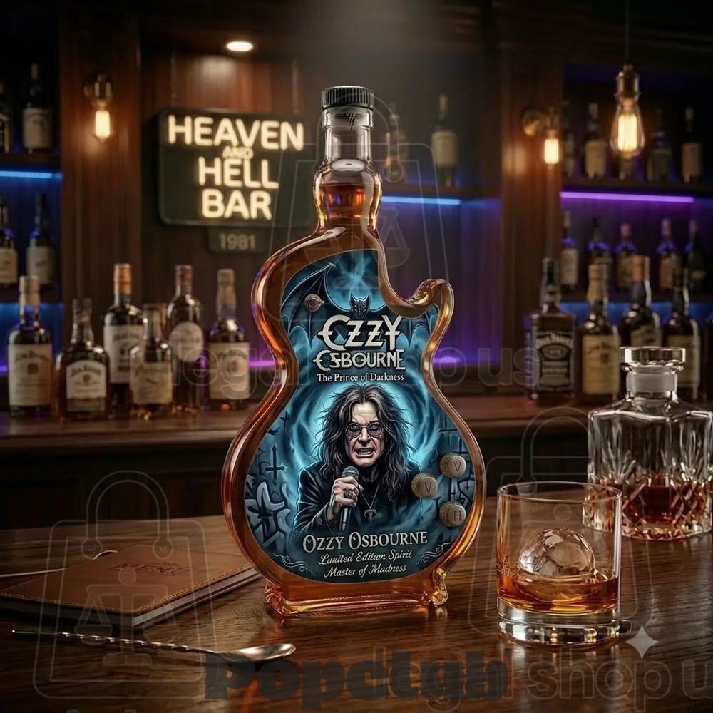 Ozzy Osbourne Guitar Jack Daniel's Whiskey Bottle Ozzy Osbourne Guitar Jack Daniel's Whiskey Bottle