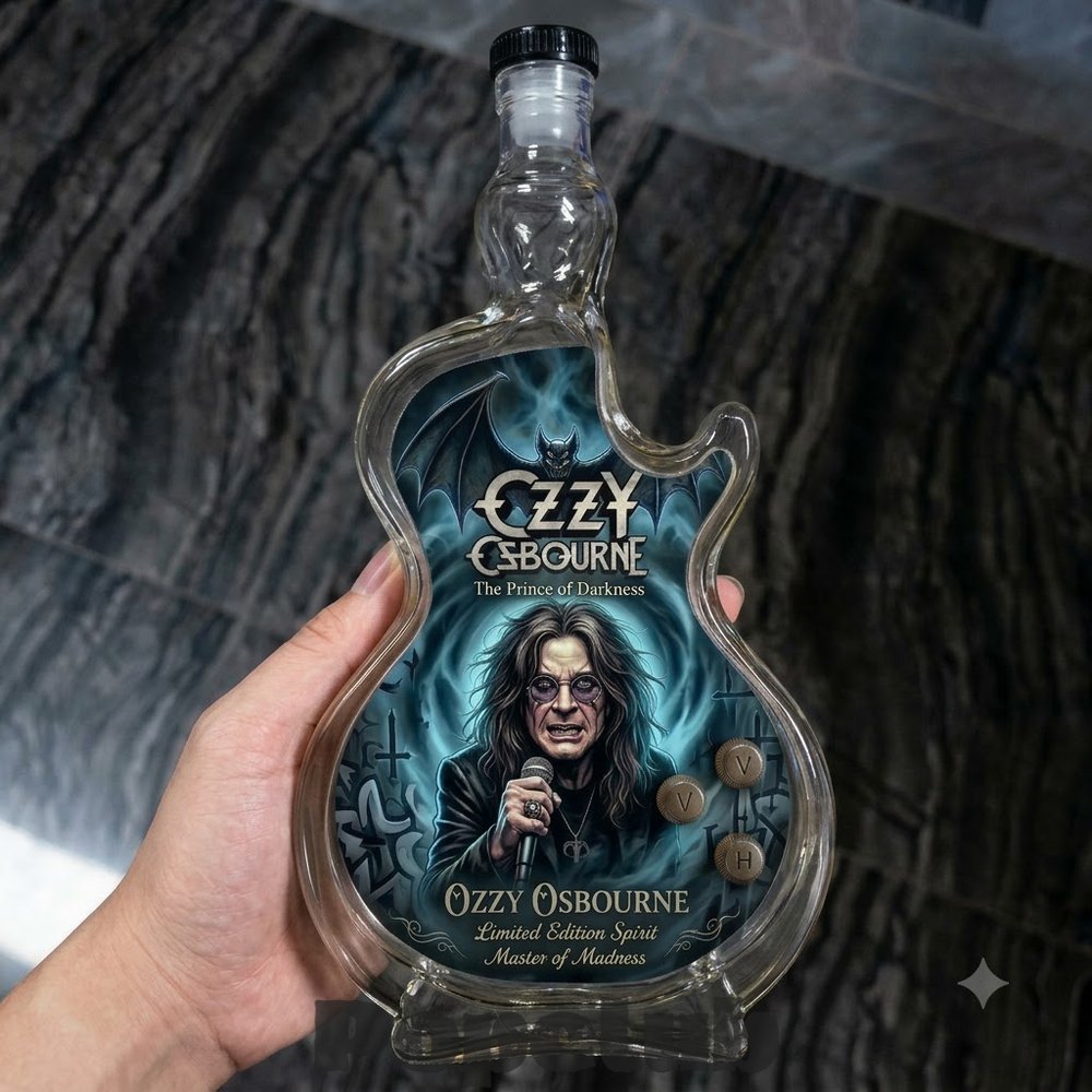 Ozzy Osbourne Guitar Jack Daniel's Whiskey Bottle Ozzy Osbourne Guitar Jack Daniel's Whiskey Bottle