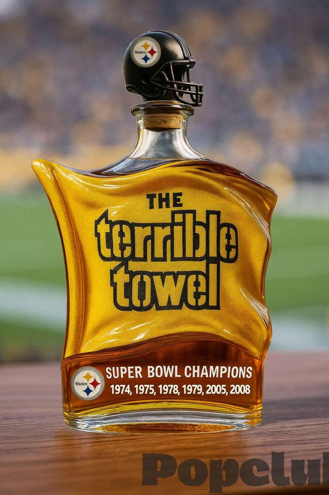 Pittsburgh Steelers Terrible Towel 50th Anniversary Limited Edition Whiskey Decanter Pittsburgh Steelers Terrible Towel 50th Anniversary Limited Edition Whiskey Decanter