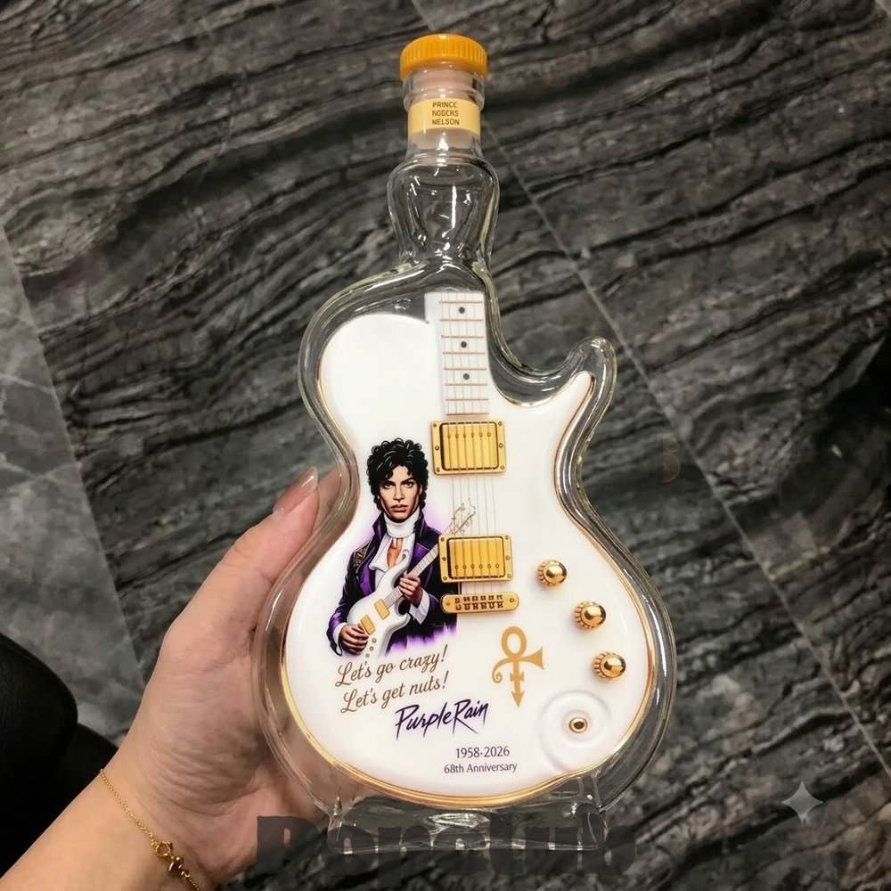 Prince Purple Rain 68th Anniversary Edition Guitar Whiskey Bottle Prince Purple Rain 68th Anniversary Edition Guitar Whiskey Bottle