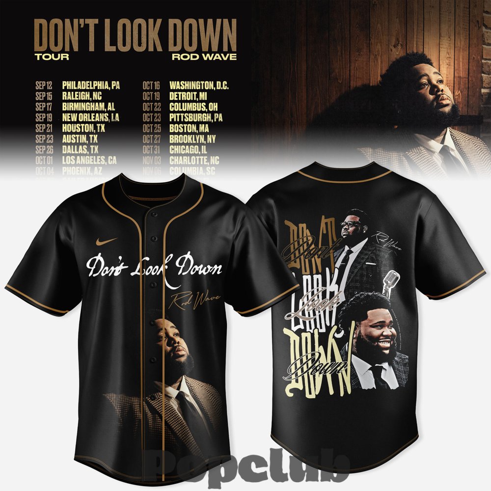 Rod Wave Don’t Look Down 2026 Tour Special Baseball Jersey Rod Wave Don’t Look Down 2026 Tour Special Baseball Jersey