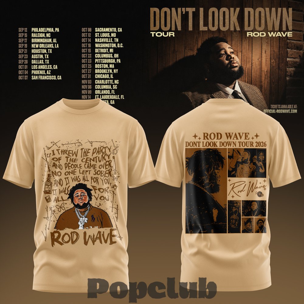 Rod Wave Don’t Look Down 2026 Tour Special T-Shirt Rod Wave Don’t Look Down 2026 Tour Special T-Shirt