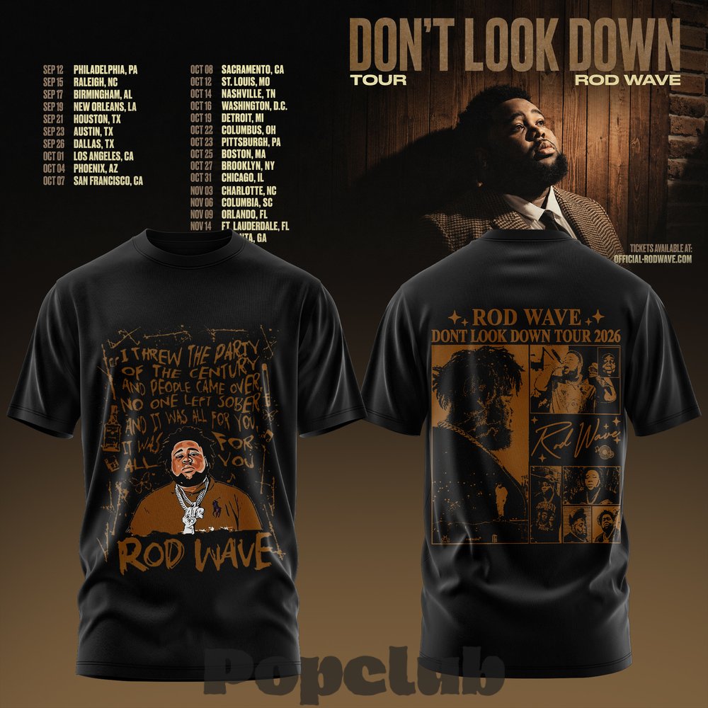 Rod Wave Don’t Look Down 2026 Tour Special T-Shirt Rod Wave Don’t Look Down 2026 Tour Special T-Shirt