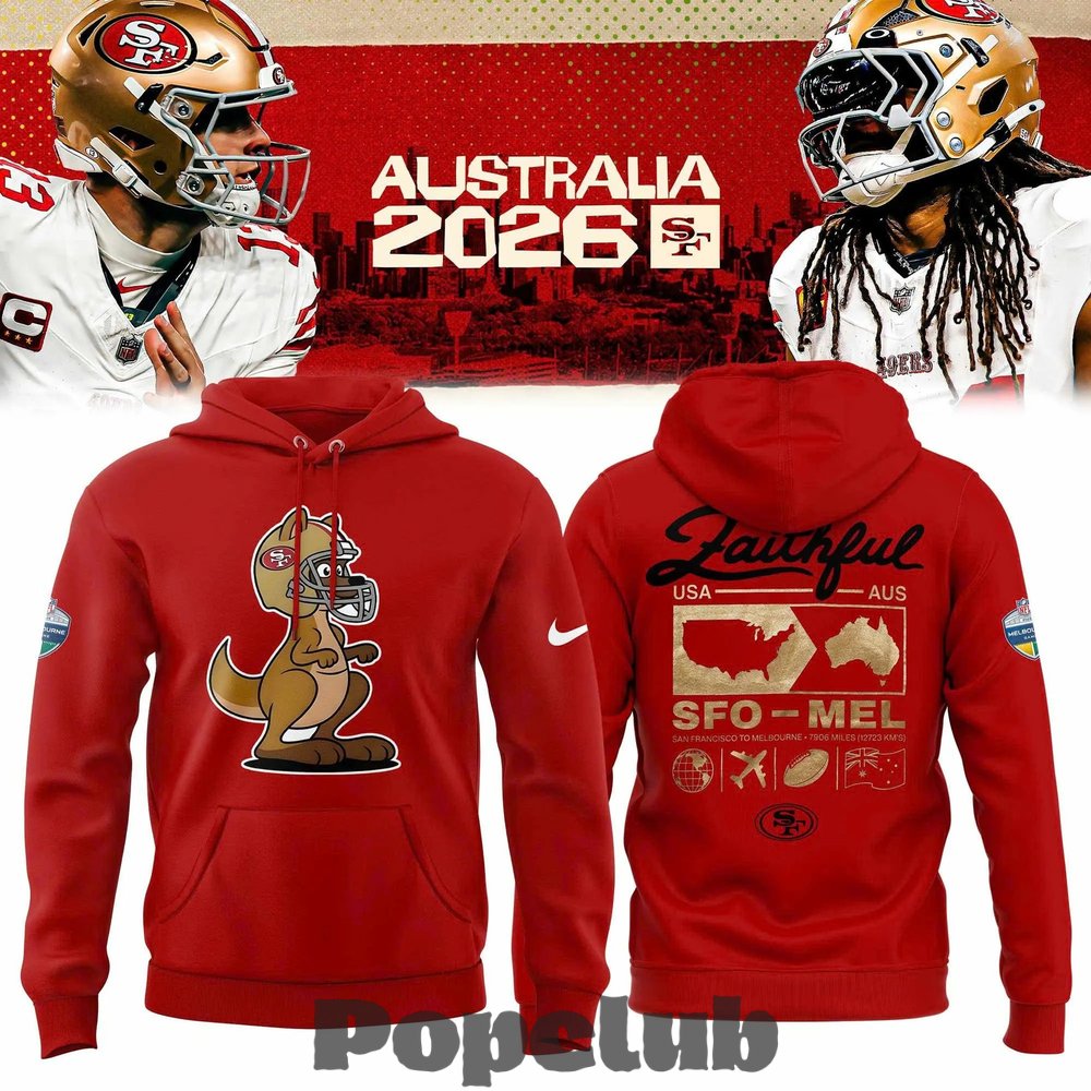 San Francisco 49ers 2026 Melbourne Game Hoodie San Francisco 49ers 2026 Melbourne Game Hoodie