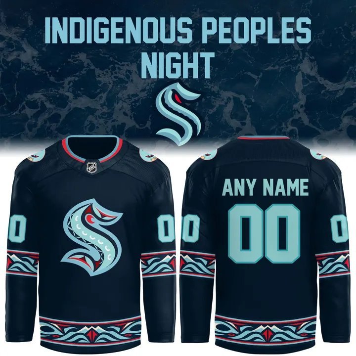 Seattle Kraken Indigenous Peoples Night Limited Custom Hockey Jersey Seattle Kraken Indigenous Peoples Night Limited Custom Hockey Jersey