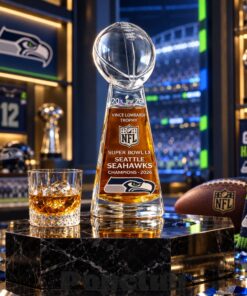 Seattle Seahawks 2026 Super Bowl LX Champions Lombardi Trophy Whiskey Decanter