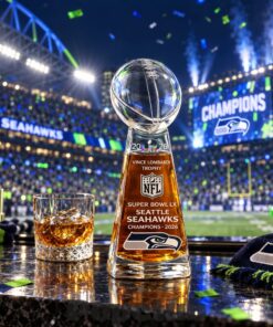 Seattle Seahawks 2026 Super Bowl LX Champions Lombardi Trophy Whiskey Decanter